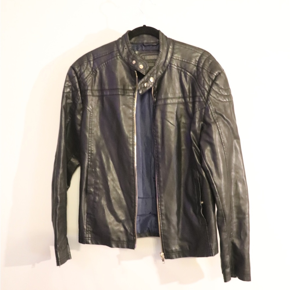 21Men Faux leather biker jacket